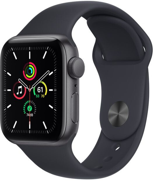 Apple Watch SE GPS 44mm Space Grey Aluminium Case with Midnight Sport Band (MKQ63) 